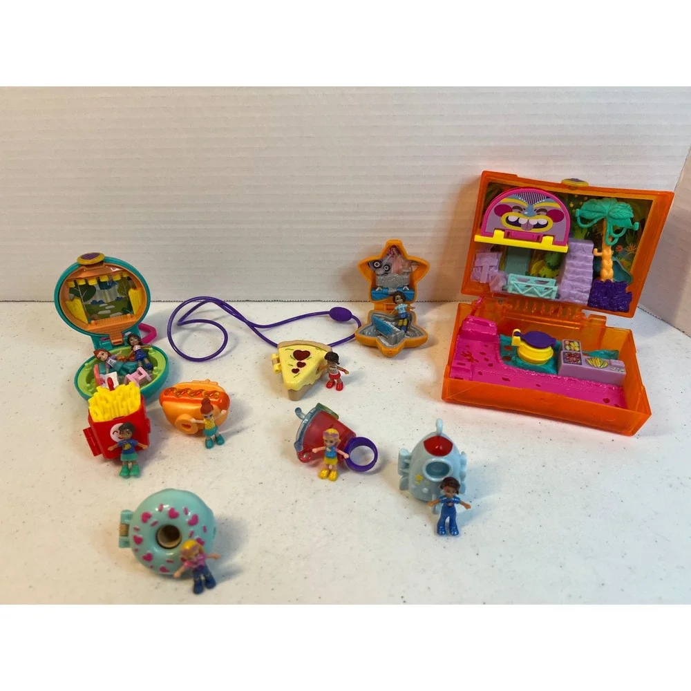 Polly‎ Pocket Tiny Takeaways Tiny Worlds Lot Food Themes Tropical Case Dolls